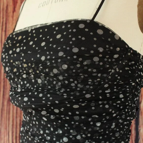 Jessica Howard Dress, Black with Gray Polkadots, Size 8, Fit and Flare, Retro - Picture 9 of 12